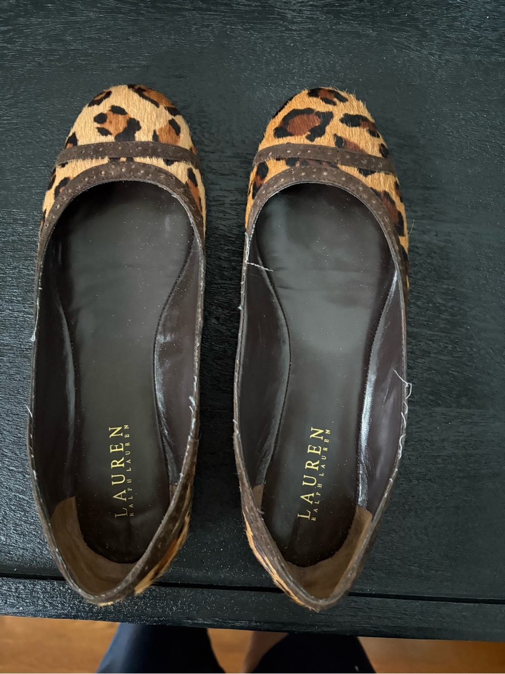 Lauren Ralph Lauren Leopard Haircalf Penny Loafers - Brown/Black